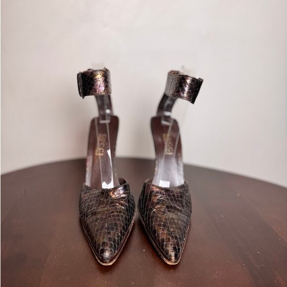 Gucci by Tom Ford Vintage Python Ankle Strap Heels - Size 7.5 - Picture 2 of 8